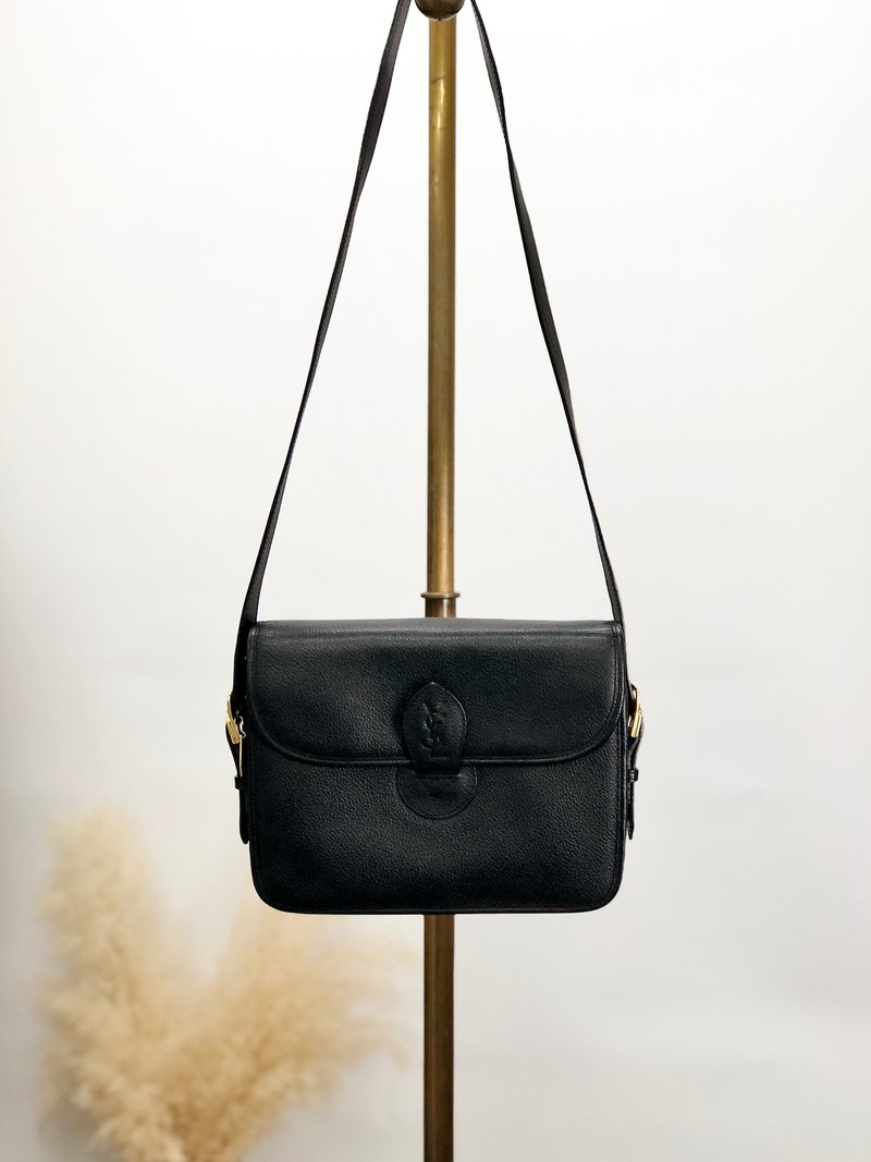 【日本直送，名牌二手包装】Yves Saint Laurent Yves Saint Laurent 肩包黑YSL 皮革 Vintage 5t4vur - 侧背包/斜挎包 - 真皮 黑色