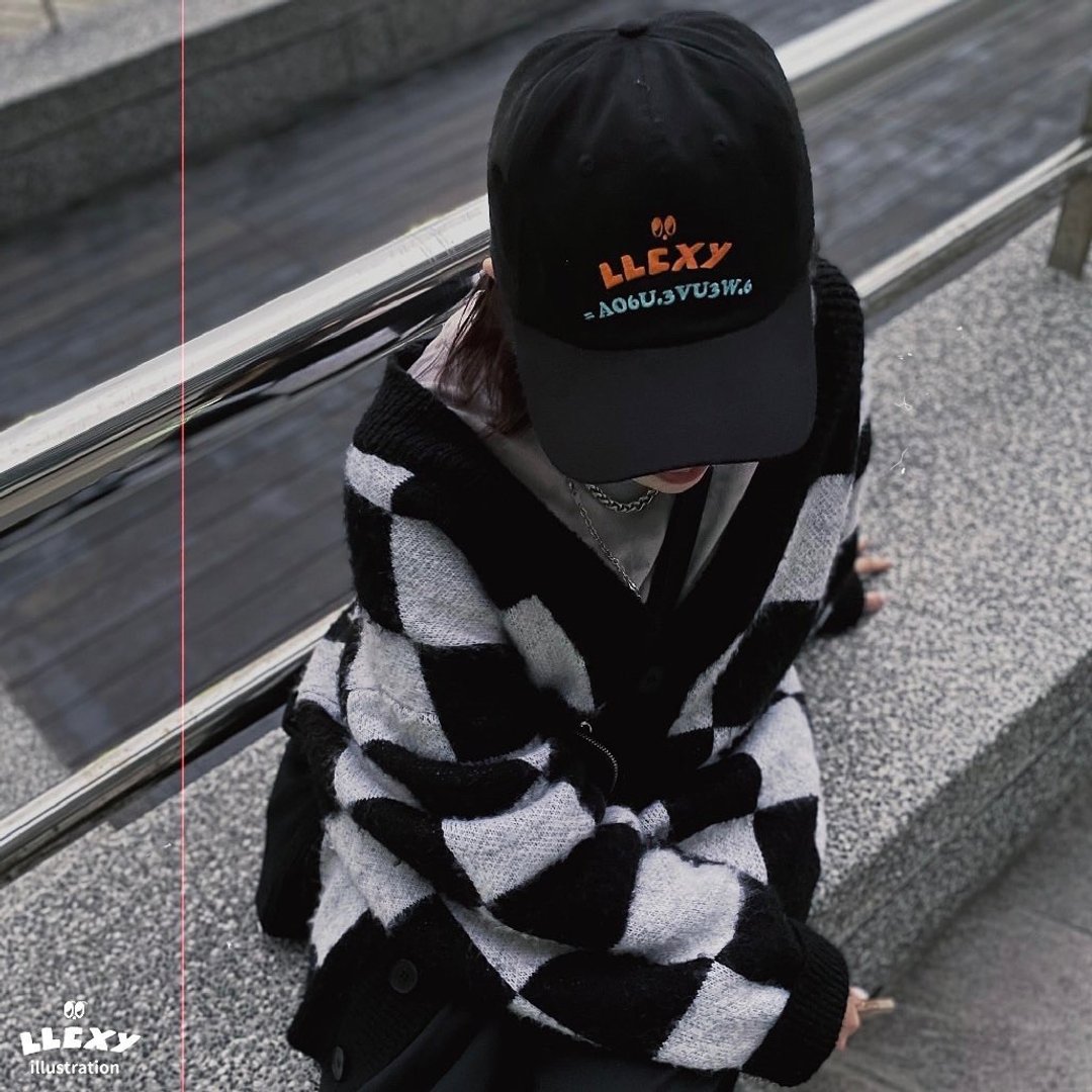 LLCXY 没有洗头戴的刺绣老帽 - 帽子 - 棉 黑色