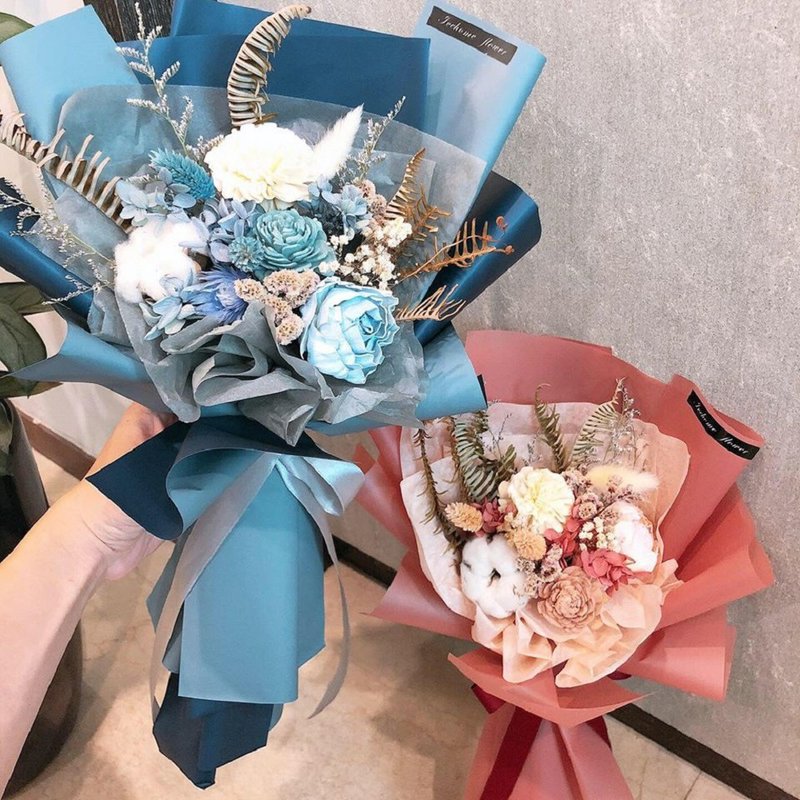 毕业花束 谢师花束 索拉花干燥花束 花束 - 干燥花/捧花 - 植物．花 蓝色