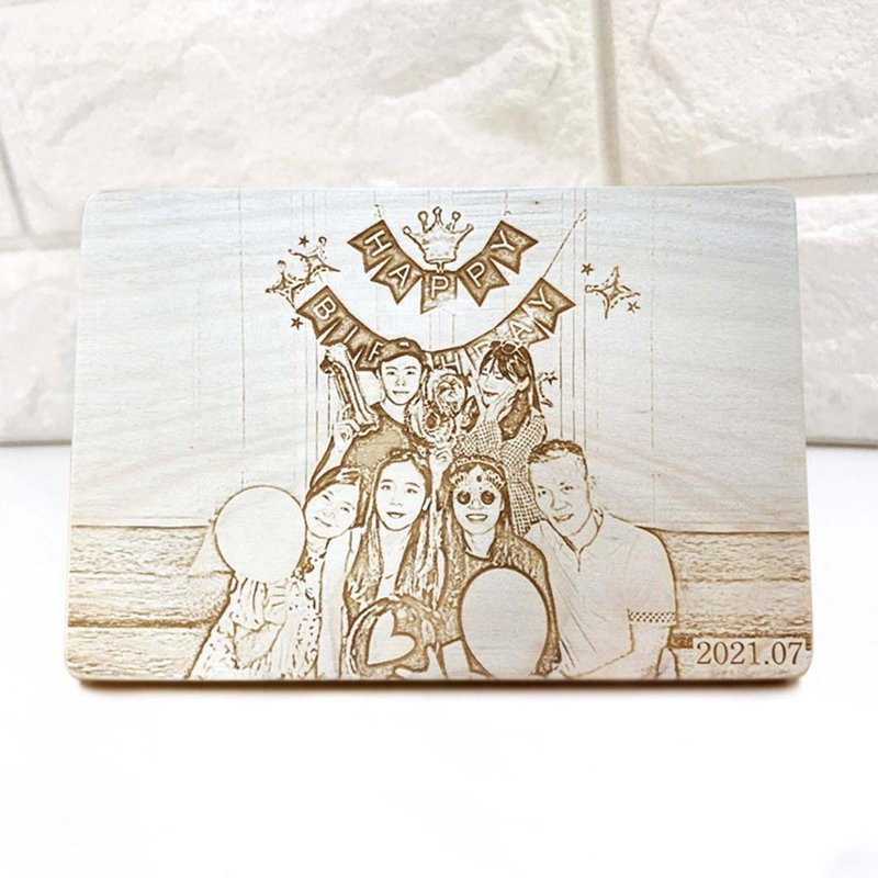 情人节礼物【定制】相框画-照片雷射雕刻(附支撑架)/生日礼物 - 摆饰 - 木头 咖啡色