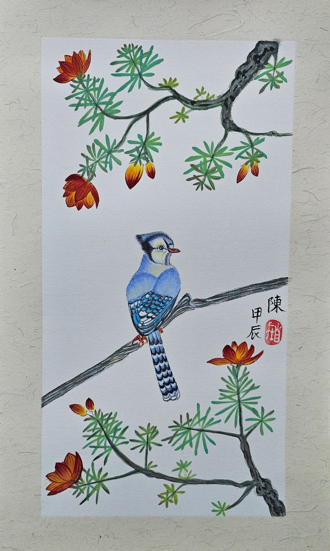 3. 松树小鸟金奖 圣诞生日礼物 手绘原创花鸟水彩画 浪漫治愈 装 - 海报/装饰画/版画 - 纸 多色