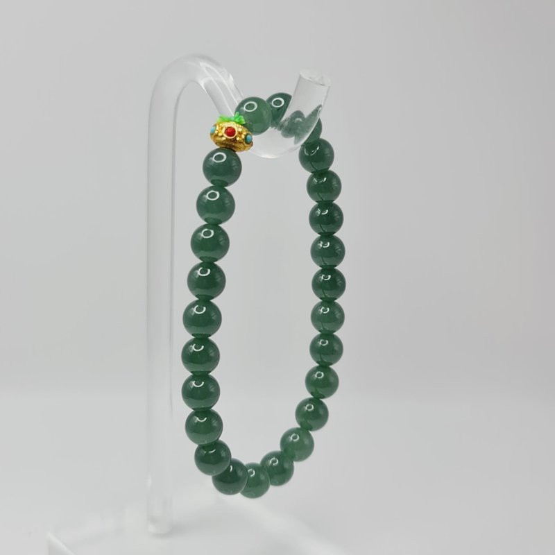 冰胶危料蓝水手串 手珠 珠串 | 天然A货翡翠 - 手链/手环 - 玉石 