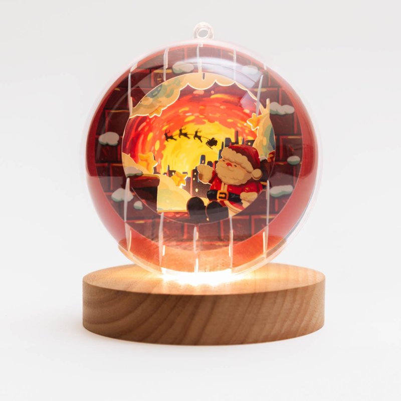 光影纸雕夜灯-送礼物的圣诞老人 - 灯具/灯饰 - 纸 