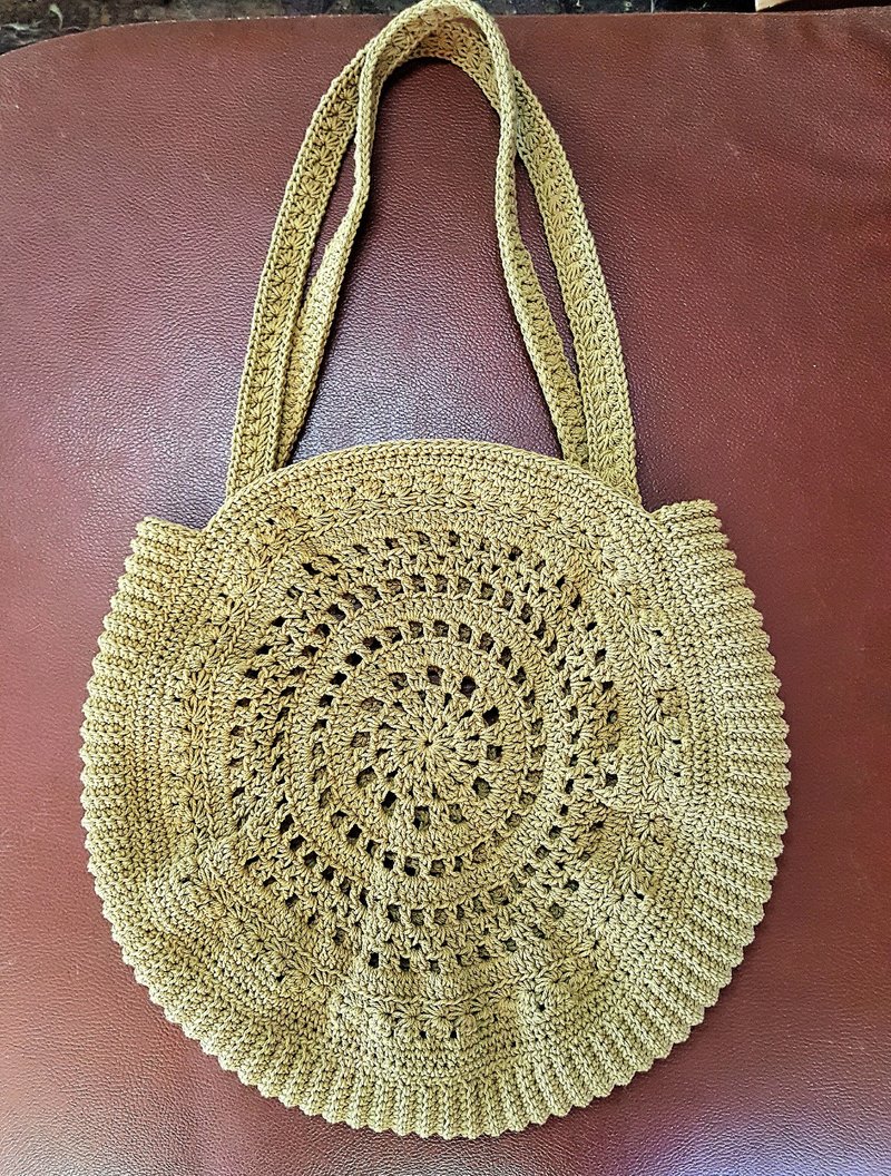 星星图案圆形包 - 侧背包/斜挎包 - 其他材质 卡其色