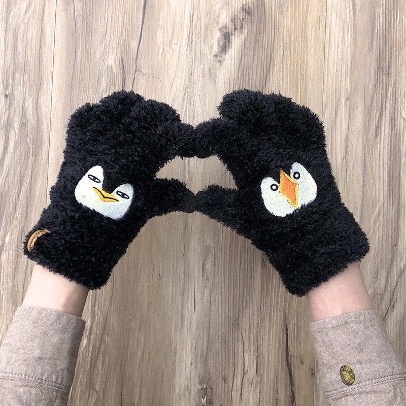 厌世企鹅 触控手套 - 手套 - 聚酯纤维 黑色