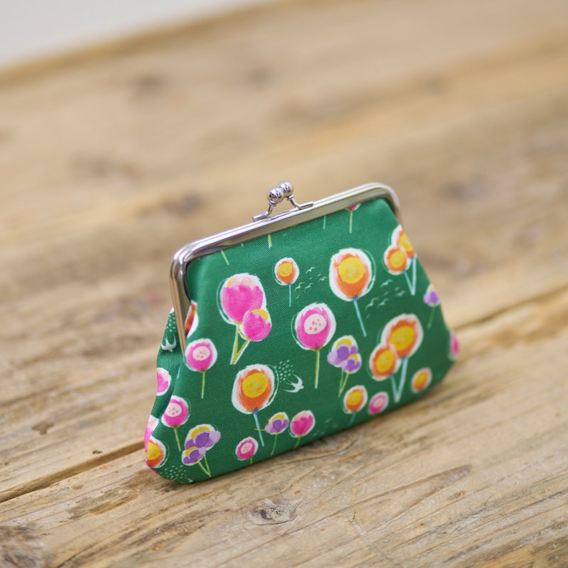 momode的gamaguchi kibou绿色 - 皮夹/钱包 - 棉．麻 绿色