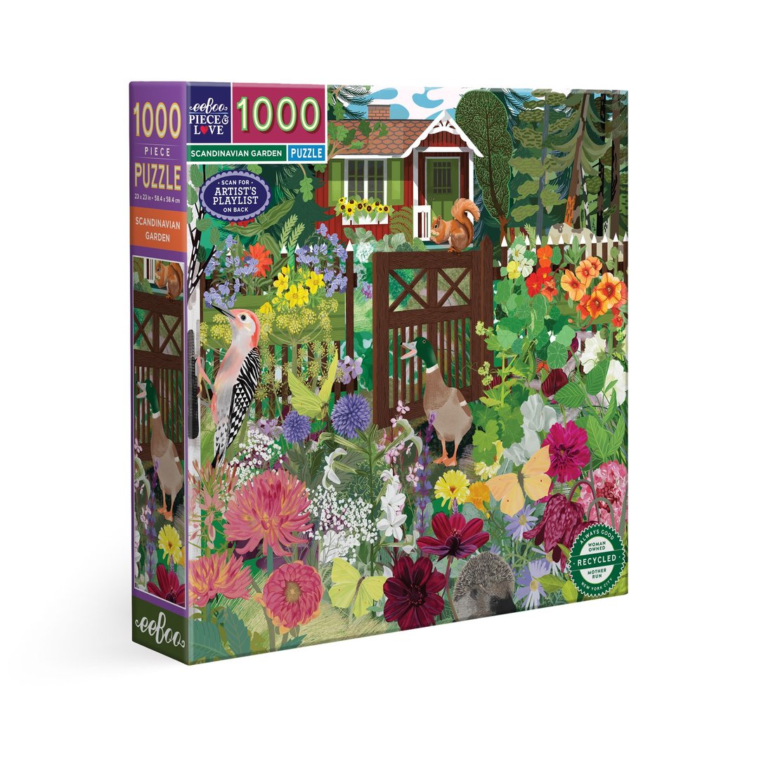 eeBoo 1000片拼图 -  Scandinavian Garden 斯堪地那维亚花园 - 拼图 - 纸 多色