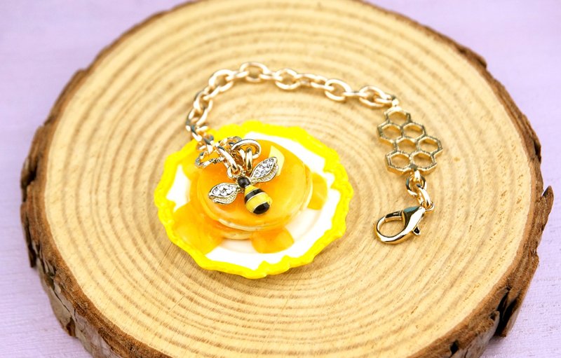 蜂蜜果酱松饼餐盘包包挂饰 - 吊饰 - 粘土 黄色
