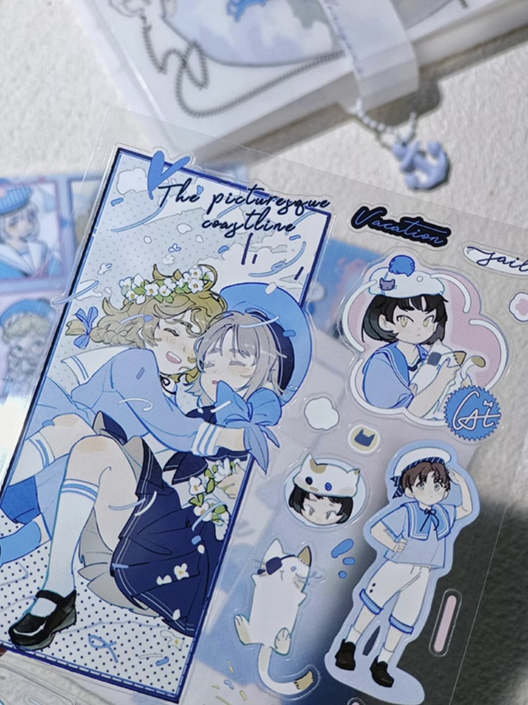 Sail (2) ちびっこ水兵 塩顏繪畫 PET 割型貼紙 (kiss-cut) - 纸胶带 - 其他材质 多色