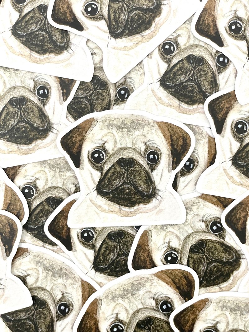 水彩插画小动物 - 八哥 PVC防水贴纸 (雾面) 行李箱贴纸 电脑贴 - 贴纸 - 纸 咖啡色