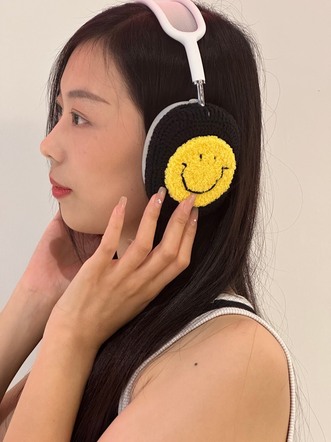 可爱笑脸原创设计 AirPod Max 保护套 索尼 XM5 头戴式耳机保护套 - 耳机 - 其他材质 