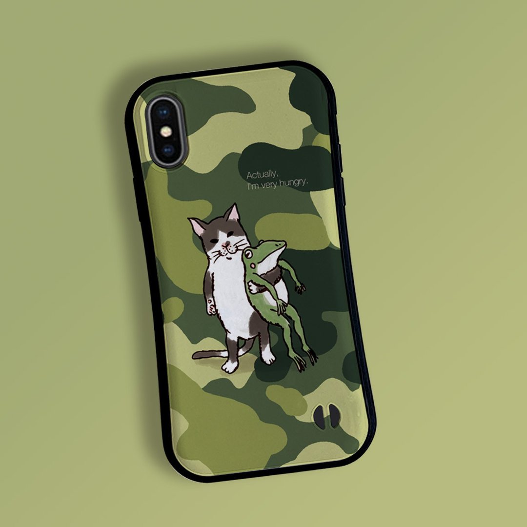 Grip iPhone Case Nakayoshi Camouflage Olive - 手机壳/手机套 - 塑料 绿色