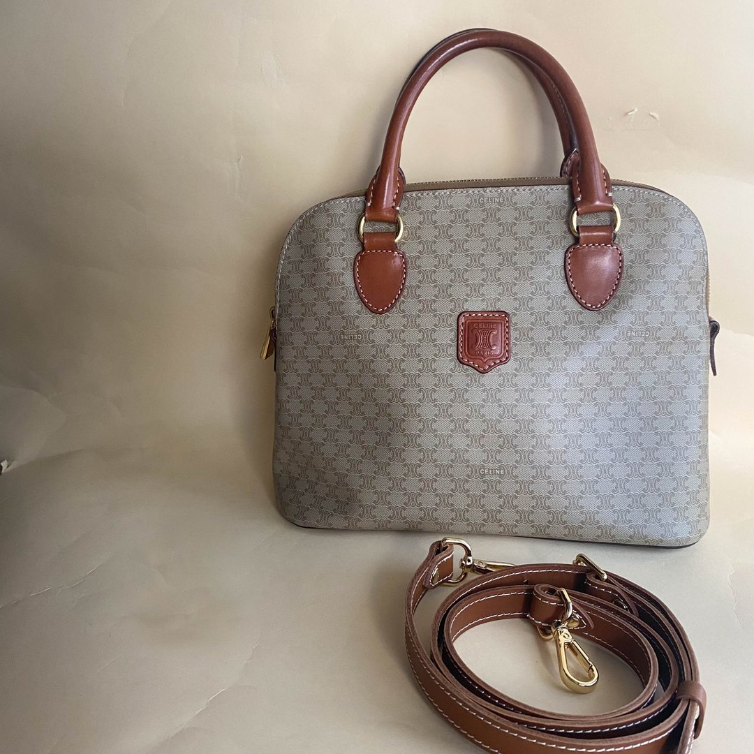 中古包Celine赛琳│老花│斜背包│手提包│侧背包│女友礼物 - 手提包/手提袋 - 真皮 咖啡色