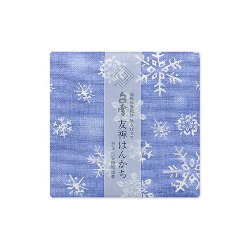 京友禅染手帕 / 冰雪女王 蓝色 - 手帕/方巾 - 棉 蓝色