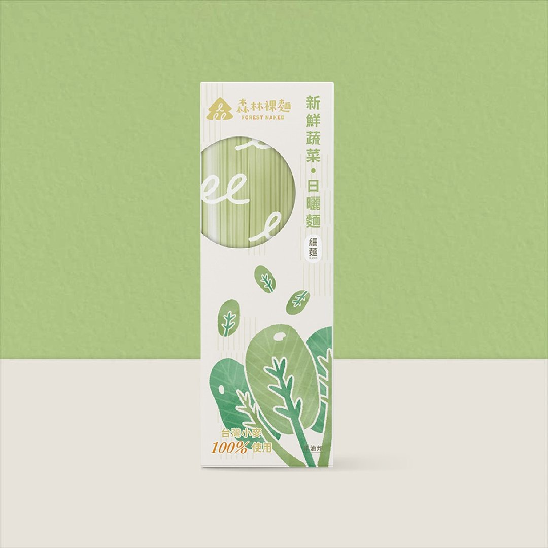 【 森林面食 】森林裸面 - 新鲜蔬菜口味(4包/盒) - 面/面线/米粉 - 新鲜食材 绿色