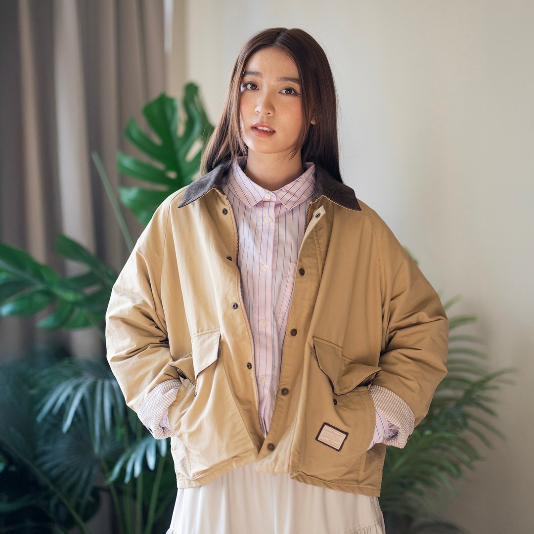 【ad-lib women】女装短版工装外套 - 卡其色//深蓝色 (JK412) - 女装休闲/机能外套 - 棉．麻 卡其色