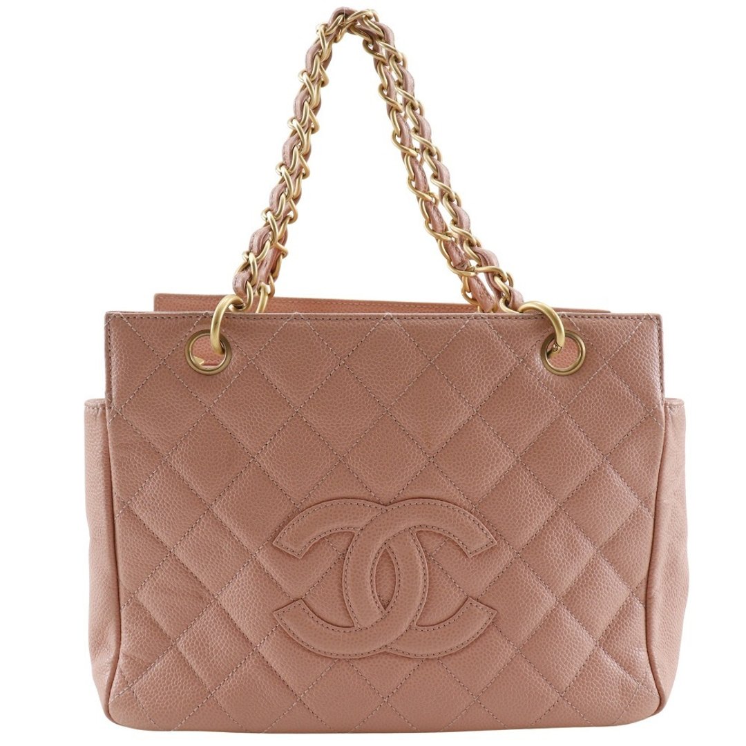 【日本直送】香奈儿 CHANEL 经典菱格纹 双 C Logo 托特包 链带托特包 A15688 鱼子酱皮革 粉红色 女性【二手】 - 手提包/手提袋 - 真皮 粉红色