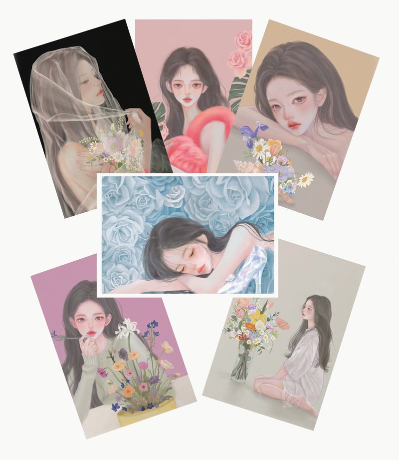 花染。 - 卡片/明信片 - 纸 多色