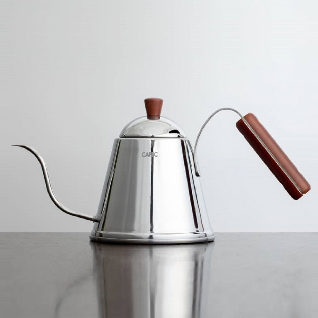 日本CAFEC Tsubame木柄细口手冲壶1L - 咖啡壶/周边 - 不锈钢 银色