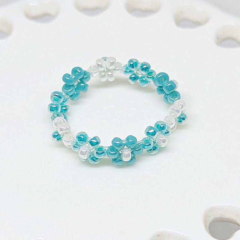 串珠 编织  花  戒指 - 戒指 - 其他材质 绿色