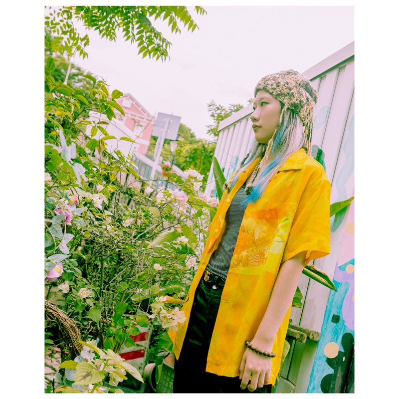 清爽复古人造丝短袖夏威夷衬衫【大三巴】 - 女装衬衫 - 其他人造纤维 黄色