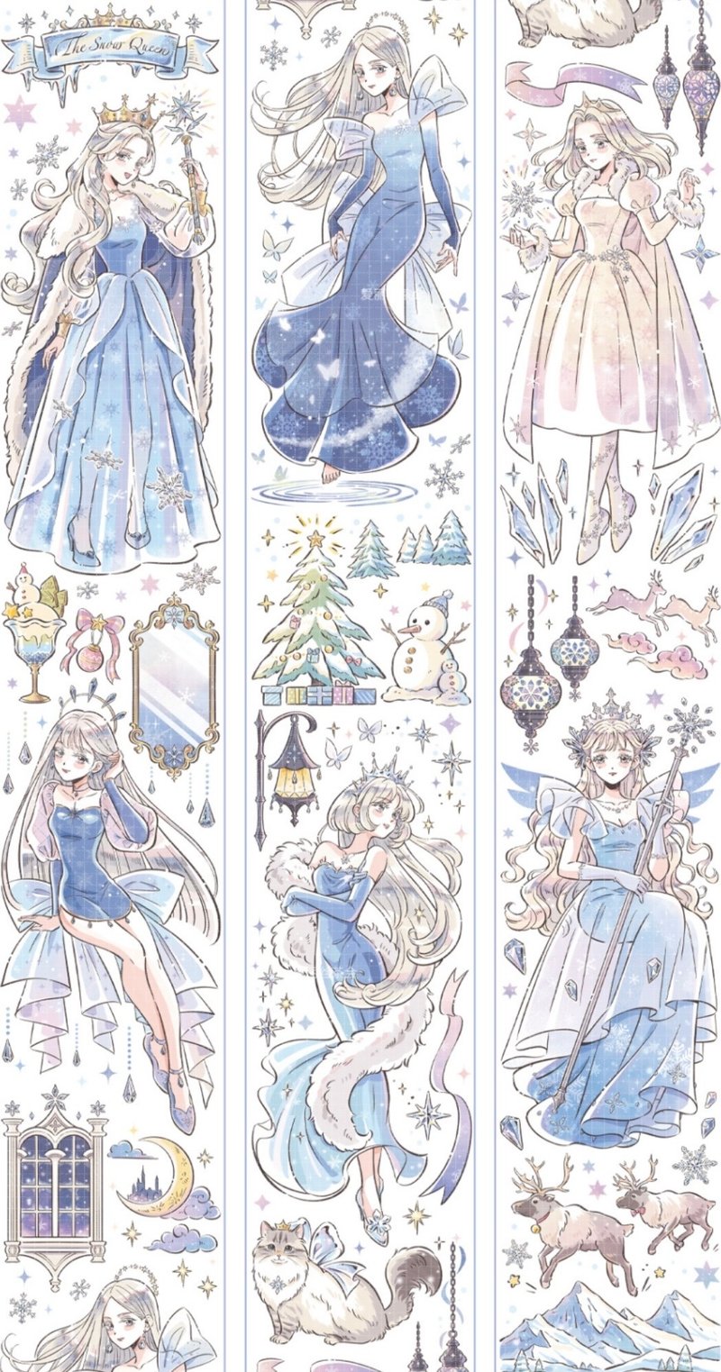 冰雪女王 PET 胶带 特殊工艺琉璃光 - 纸胶带 - 纸 多色