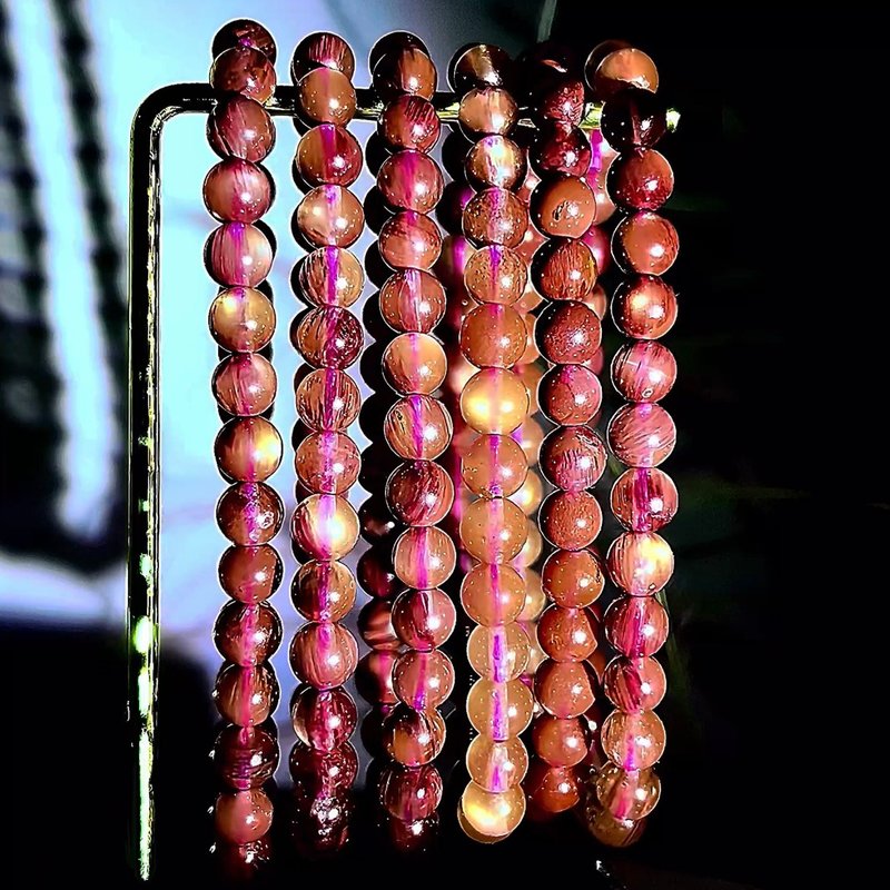 【安德森长石】渐变色/西藏太阳石/红拉长石 手链 - 手链/手环 - 水晶 红色