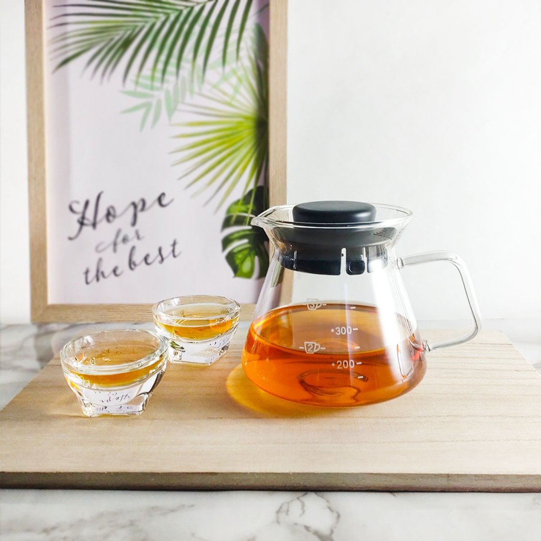 台湾纯手工吹制 日诠刻度玻璃壶 360ml - 茶具/茶杯 - 玻璃 