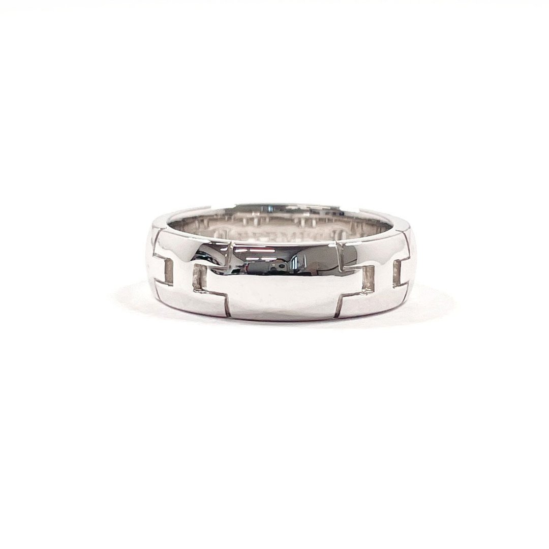 【日本直送 中古美品】9号 爱马仕 HERMES 戒指 海格力斯 K18白金 银色 饰品 标示尺寸49 - 戒指 - 贵金属 银色