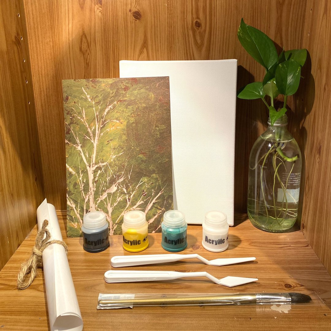 【在线体验】油绘屋DIY组合包-spring(春) - 编织/刺绣/羊毛毡/裁缝 - 棉 绿色