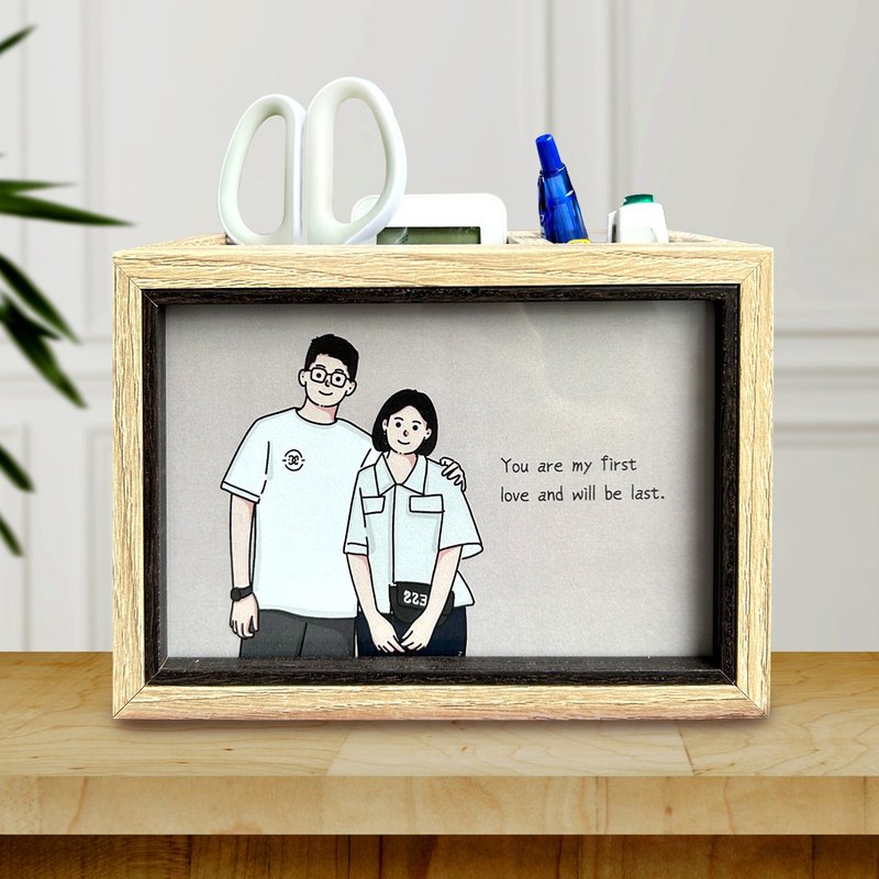 【定制】似颜绘 笔筒 收纳盒 - 笔筒/笔座 - 其他材质 卡其色