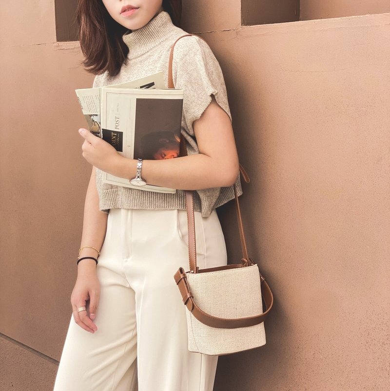 帆布水桶手提/肩背束口包 - 束口袋双肩包 - 棉．麻 