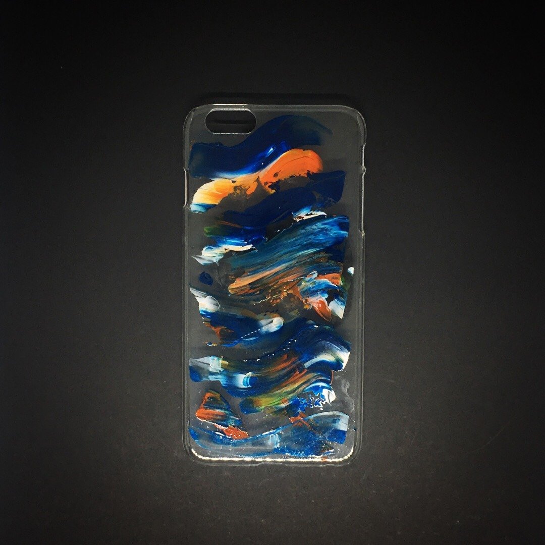 Acrylic 手绘抽象艺术手机壳 | iPhone 6/6s+ |  Earth Crush - 手机壳/手机套 - 压克力 蓝色