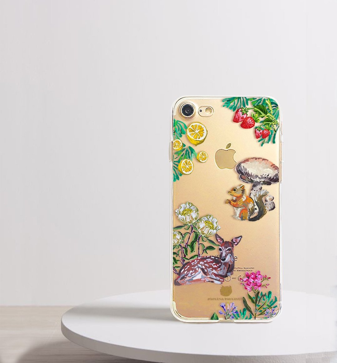 鹿松鼠 免费刻字 手机壳花动物 iPhone Android - 手机壳/手机套 - 塑料 粉红色