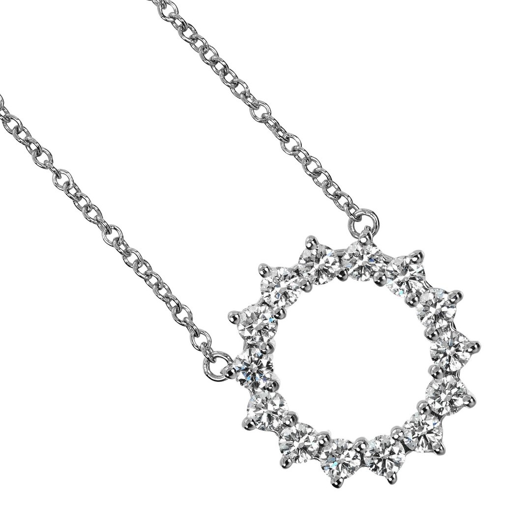 【日本直运】蒂芙尼 TIFFANY&Co. 经典圆形坠饰 项链 Pt950铂金 × 钻石 约 2.93g женские 【二手品】 - 项链 - 贵金属 银色