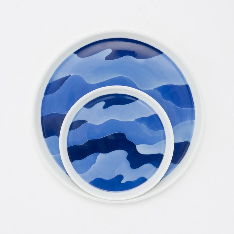 銘彩皿 Camo Plate 1枚入り Sサイズ / Lサイズ - 盘子/餐盘/盘架 - 陶 蓝色