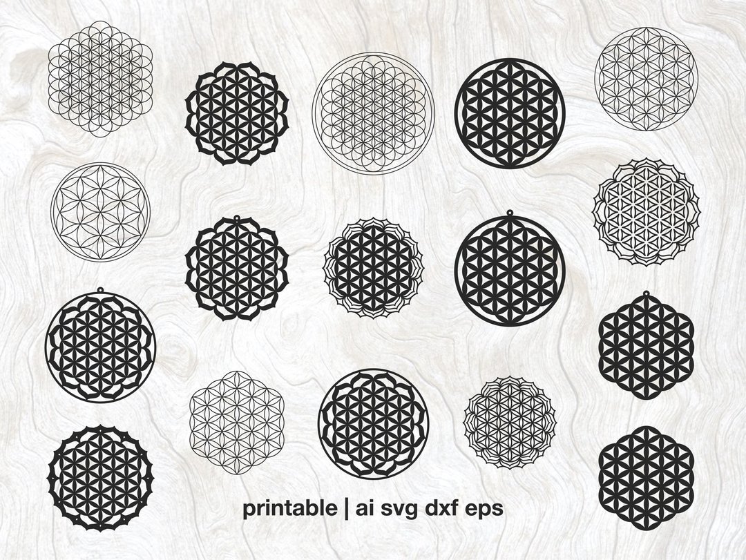 Flower of life Vector, Flower of life svg laser cut, png ai eps dxf - 其他数码设计 - 其他材质 