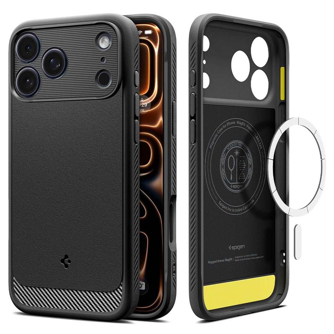 Spigen iPhone 17 系列 Rugged Armor MagFit-磁吸军规防摔保 - 手机壳/手机套 - 硅胶 黑色