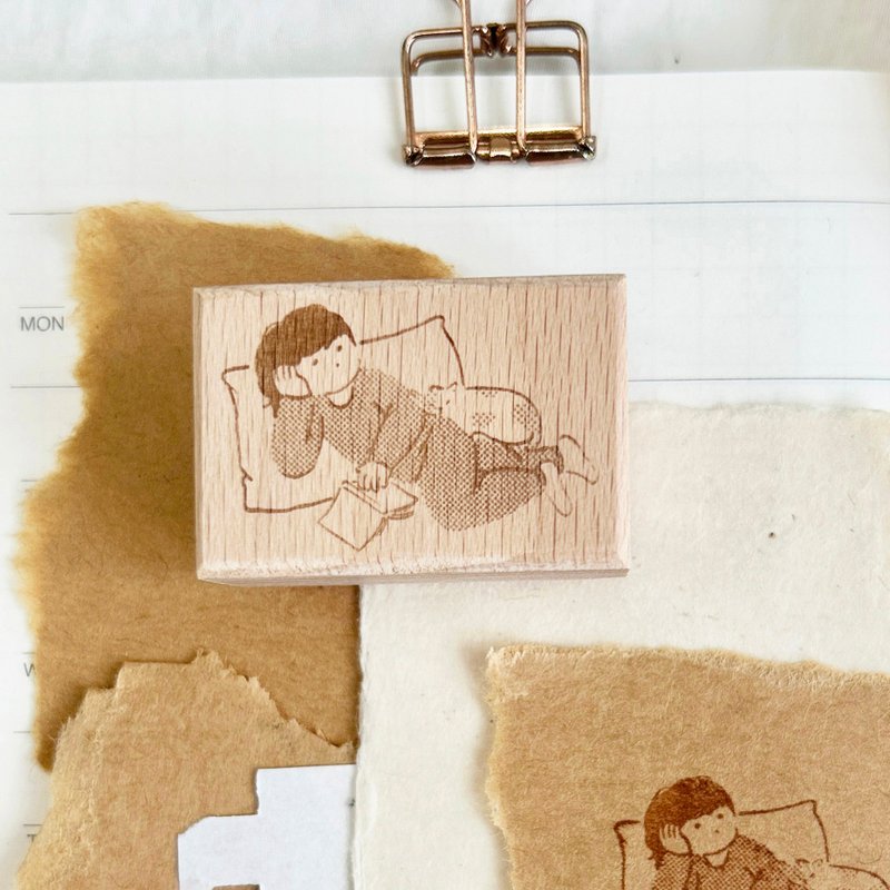 与猫打瞌睡印章 | 印章 - 印章/印台 - 塑料 咖啡色