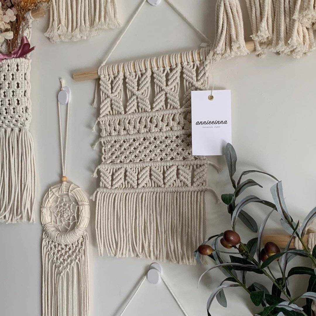 Macrame 清新简约 4层 编织挂饰 - 摆饰 - 棉 白色