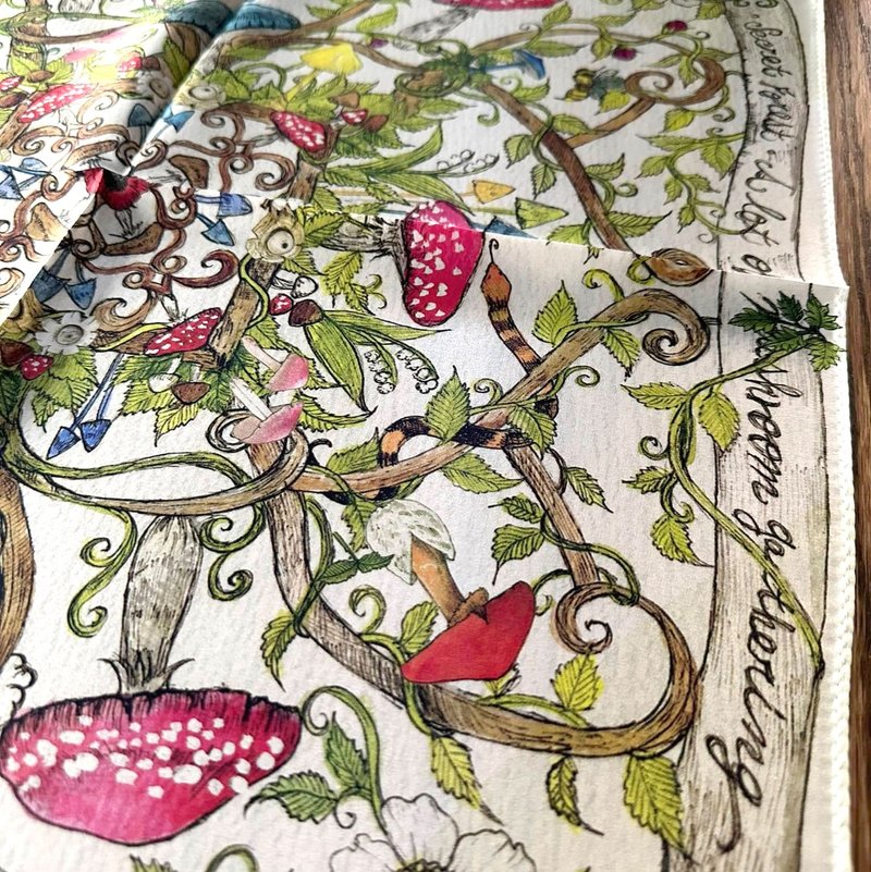50cm 见方 silkscarf_万花筒蘑菇图腾 丝巾 ChristalART - 丝巾 - 其他材质 多色