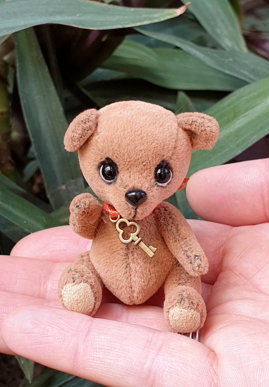 OOAK Tiny teddy bear Pinky by Yumi Camui - 玩偶/公仔 - 其他人造纤维 