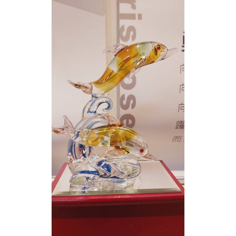 琉璃 如鱼得水 开幕礼物 升迁送礼 乔迁贺礼 退休礼物 新婚贺礼 - 其他 - 其他材质 金色