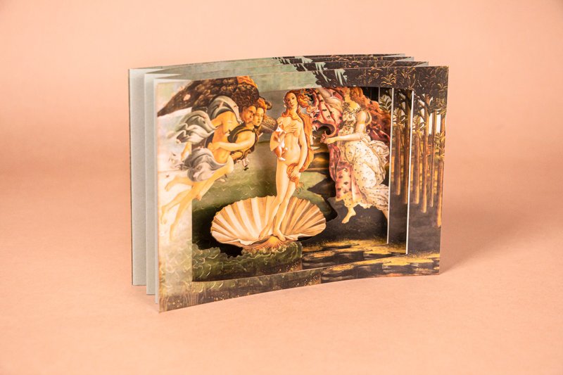 【立体名画卡片】波提切利 维纳斯的诞生 / 猫与女神 -精美万用卡 - 卡片/明信片 - 纸 卡其色