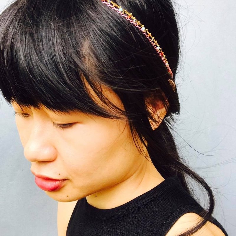 【Lost and find】华丽 串珠 两用 头饰 颈环 - 项链 - 其他金属 白色