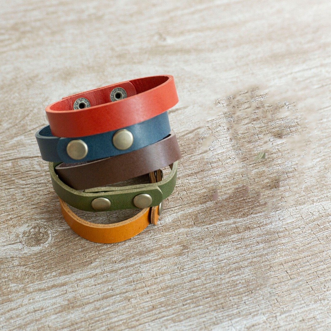 Tochigi Leather [Simple Bracelet Single] Bracelet Pair Brown Leather Genuine Leather HG20K - 手链/手环 - 真皮 多色
