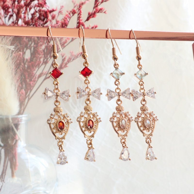 【甜美系列】巴洛克风小吊环 防敏感耳环 - 耳环/耳夹 - 其他金属 金色