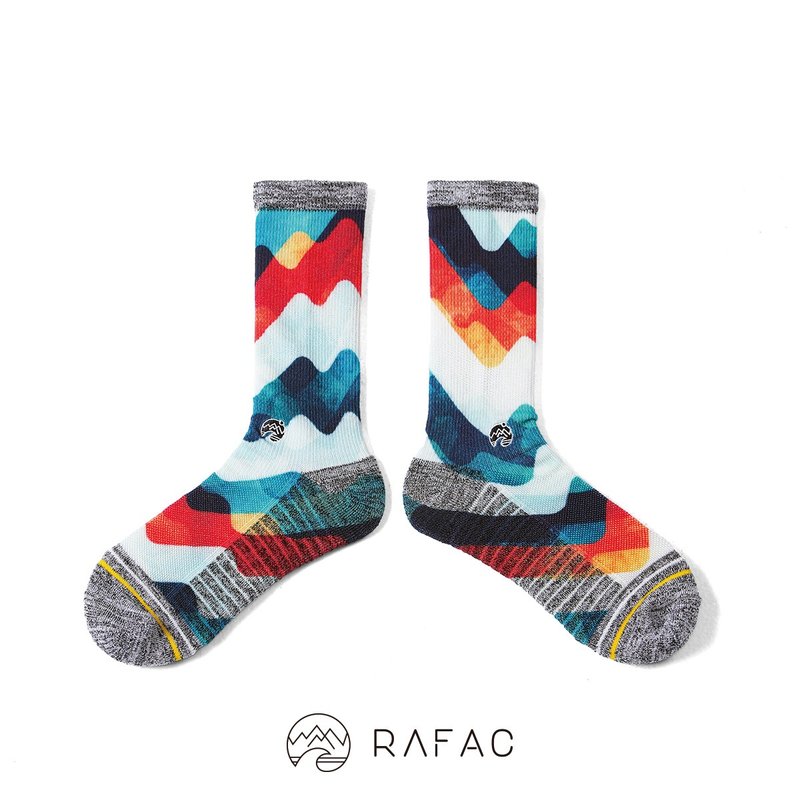 快速出货# RAFAC时髦运动中筒袜_彩波浪 - 袜子 - 环保材料 