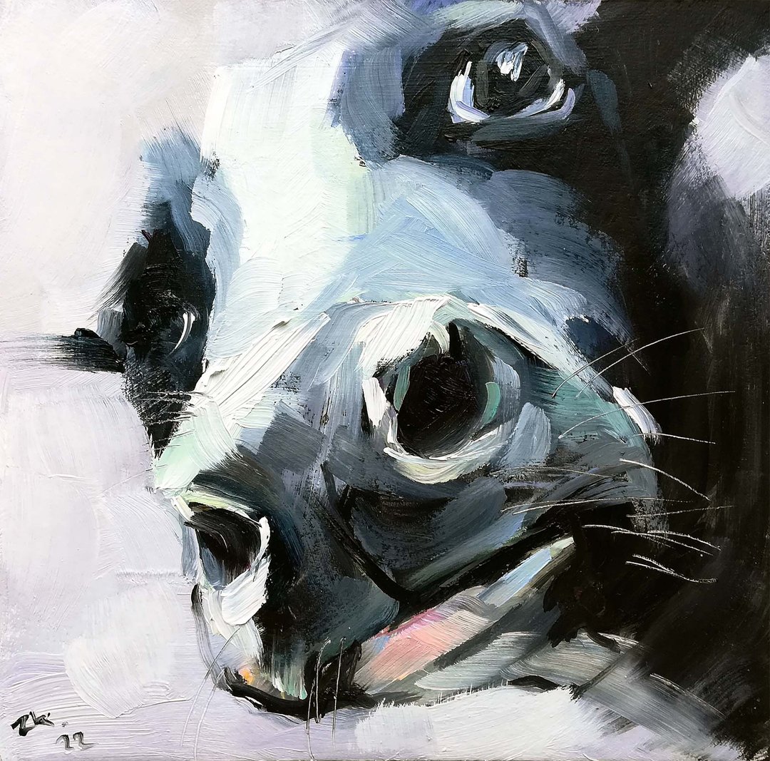 Cow Oil Painting Original Farm Animals Art Impressionism MADE TO ORDER - 海报/装饰画/版画 - 其他材质 多色