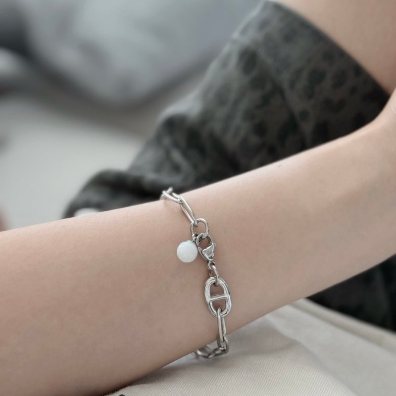 不锈钢 简约猪鼻母乳手链 宠物毛 胎毛 脐带 - 婴儿饰品 - 不锈钢 